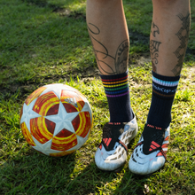 Load image into Gallery viewer, NEW - Pride Crew Socks (White &amp; Navy)